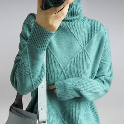 Women's Wool Turtleneck Sweater Warm Classic