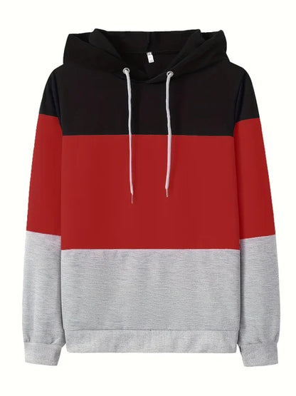 Women's Long Sleeve Sweatshirt Relaxed Fit Color Block Casual
