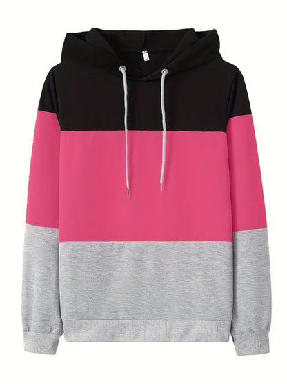 Women's Long Sleeve Sweatshirt Relaxed Fit Color Block Casual