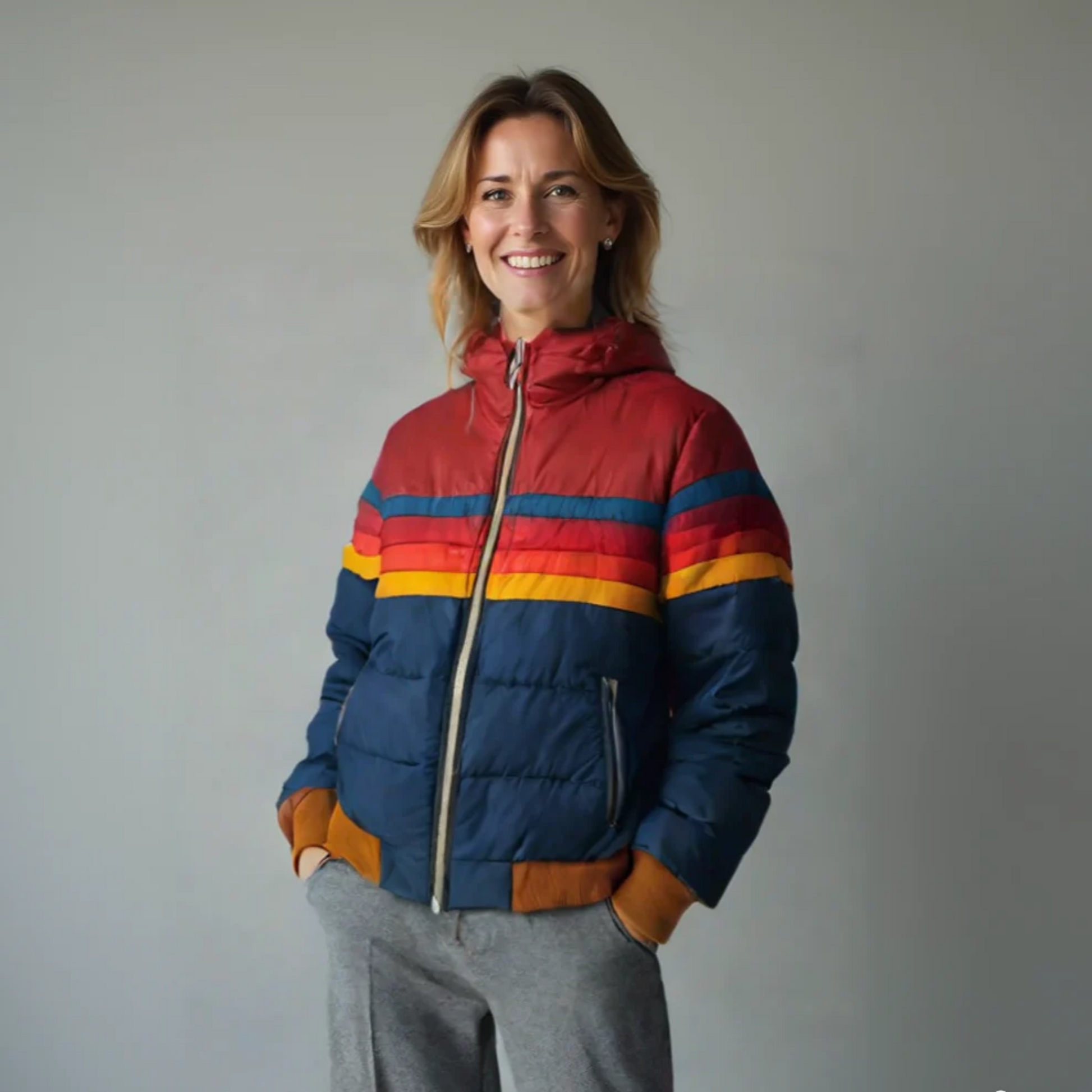 Women's Colorblock Puffer Jacket - VibreMode