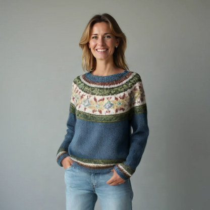 Women's Long Sleeve Sweater Wide Neckline