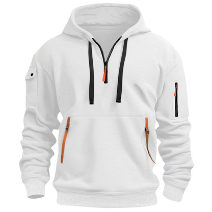 Men's Utility Hoodie Half-Zip Water-Resistant Zip Pockets Black