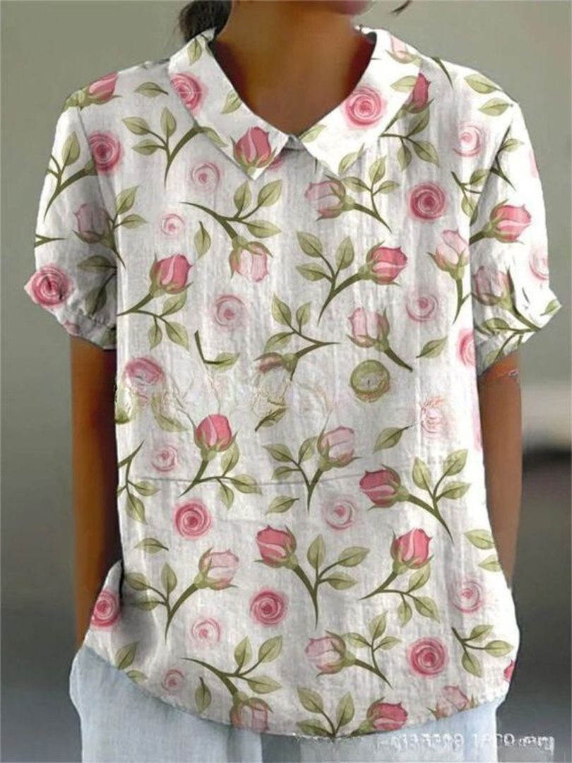 Women's Floral Print Blouse Collared