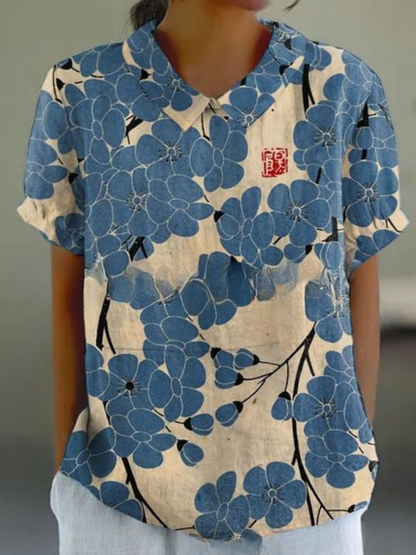 Women's Floral Blouse Vintage Print