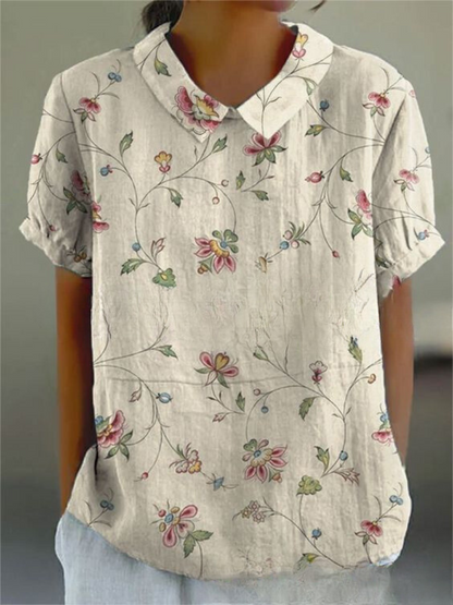 Women's Floral Blouse Vintage Print