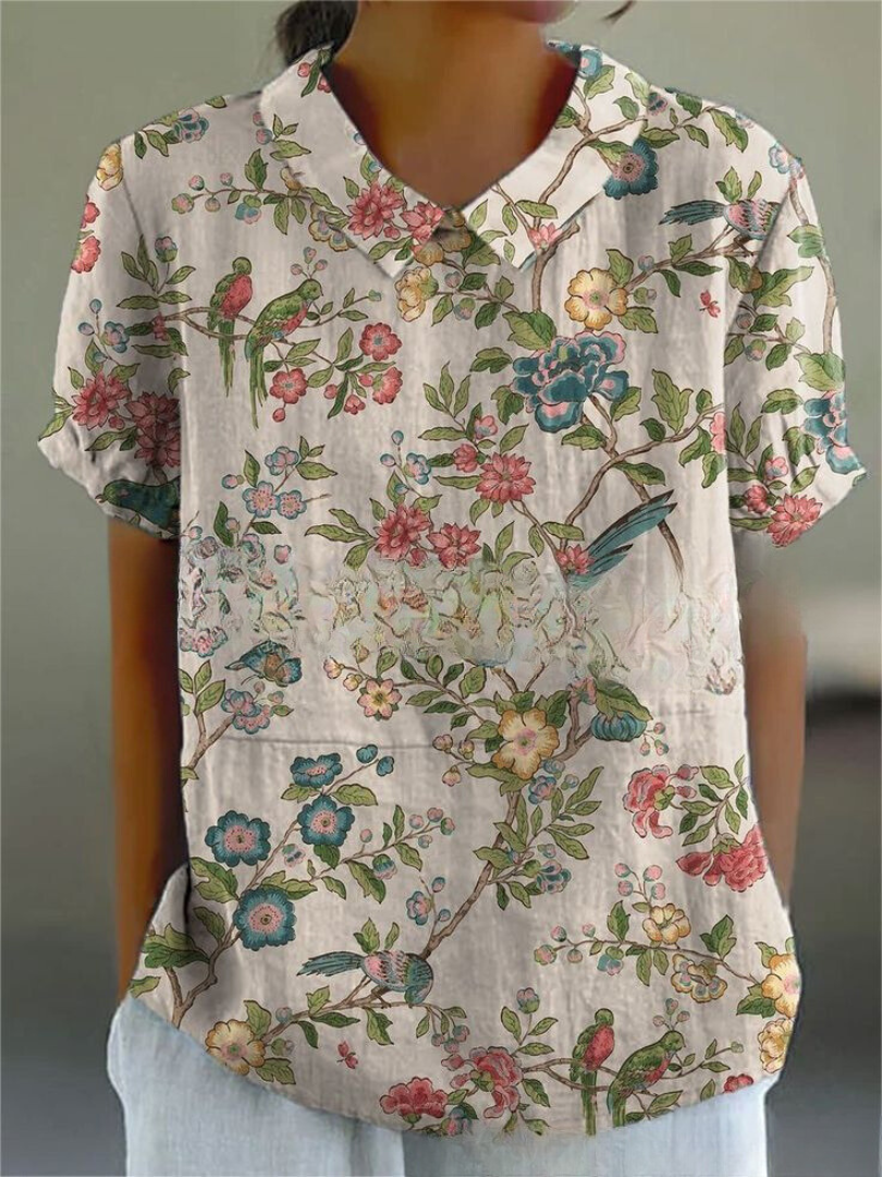 Women's Floral Blouse Vintage Print