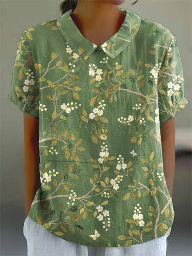 Women's Floral Blouse Short Sleeves