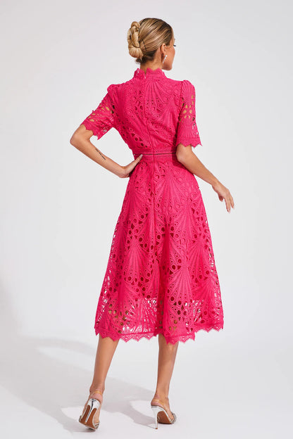 Women's Lace Midi Dress Elegant