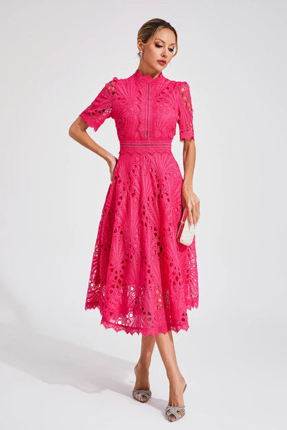 Women's Lace Midi Dress Elegant