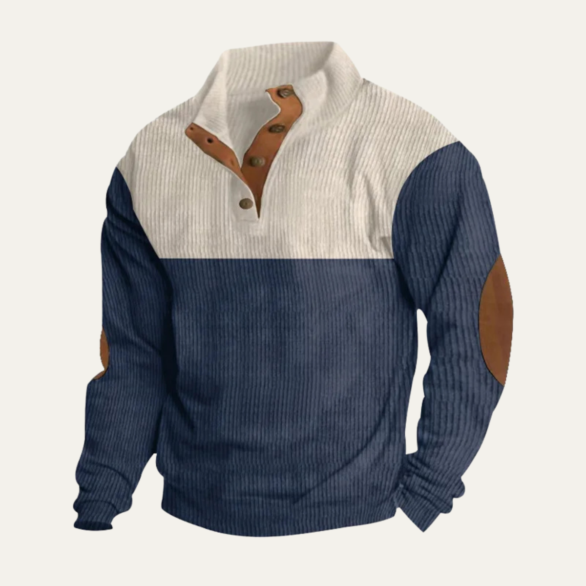 Men's Corduroy Sweater Two Tone Elbow Patches