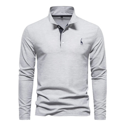 Men's Long Sleeve Polo Jumper Cotton Classic Collar