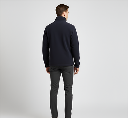 Men's Full Zip Fleece Jacket Stand Collar Outdoor Casual Layer