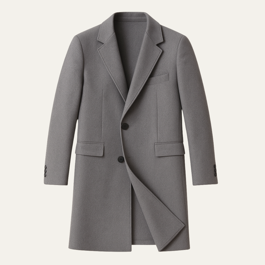Men's Wool Long Winter Coat Thick Textured - VibreMode