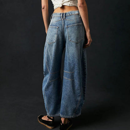 Comfy Women's High Waist Wide Leg Jeans Loose Fit Denim