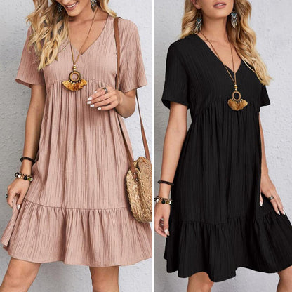 Women's Short Sleeve Belly Cover Dress