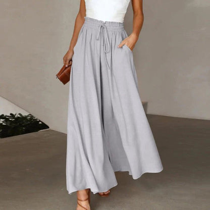 Women's Smocked High Waist Wide Leg Pants