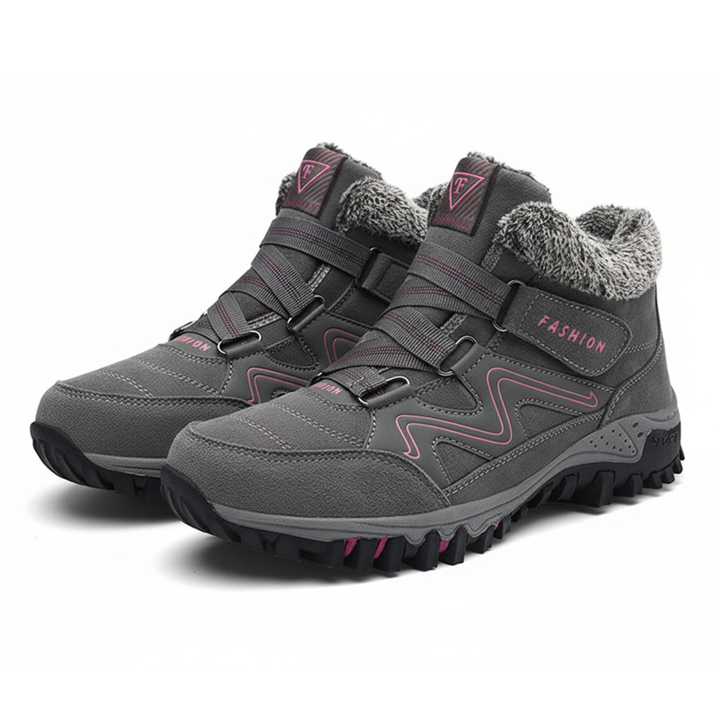 Women's Ankle Boots Hook Strap Lug Sole Design