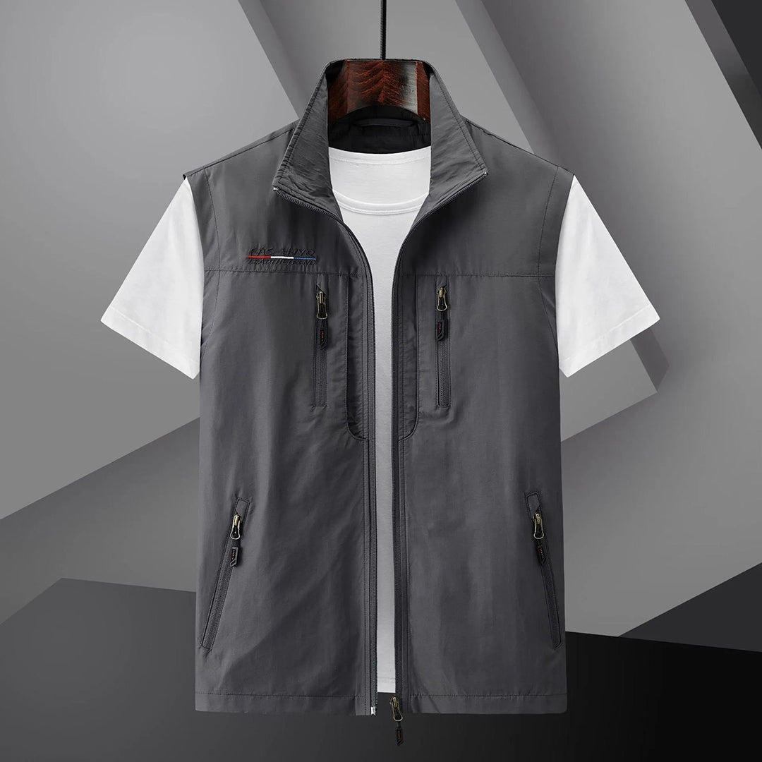 Men's Travel Vest Multi-Pocket Cotton Summer