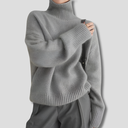 Women's Thick Wool Sweater High Collar - VibreMode