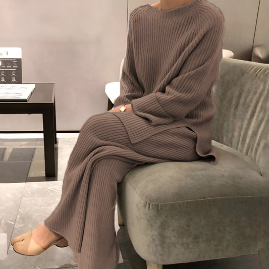 Women's Knit Sweater Pants Set - VibreMode