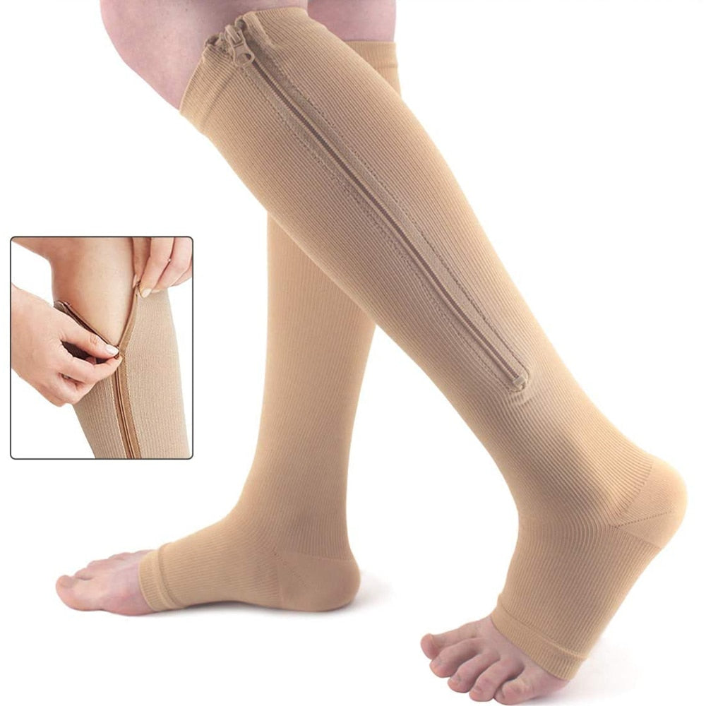 Support Stockings Zipper Comfortable Leg Relief - VibreMode