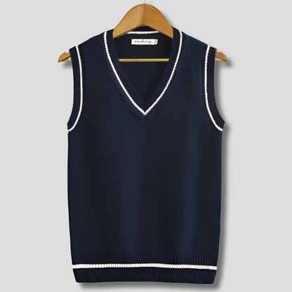 Striped Sleeveless Pullover Preppy Style - VibreMode
