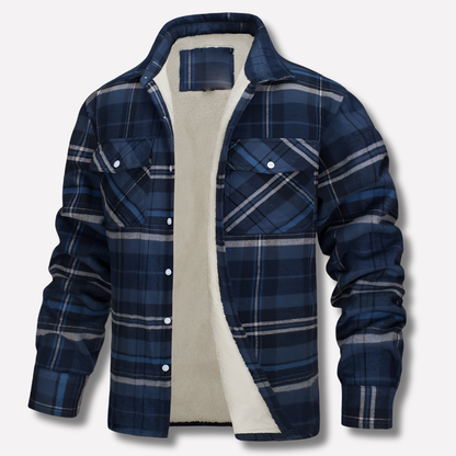 Men's Cotton Flannel Shirt Checked Red Plaid