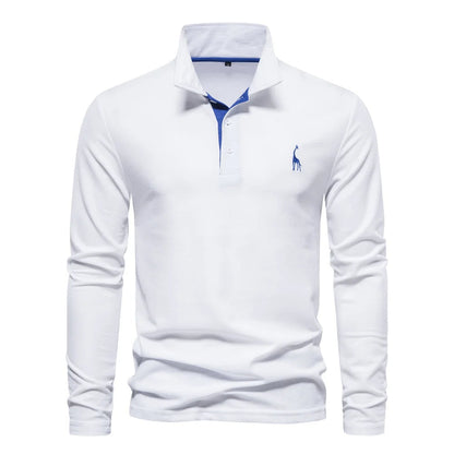 Men's Long Sleeve Polo Jumper Cotton Classic Collar
