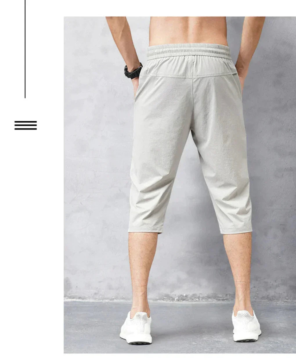 Men's Nylon Pants Quick-Drying 3/4 Length