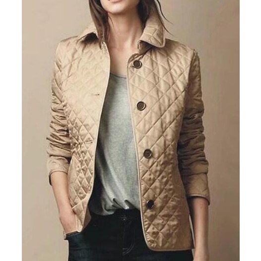 Harper | Ladies Lightweight Padded Button Front Coat - VibreMode