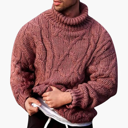 Men's Turtleneck Sweater Classic Knit Pullover