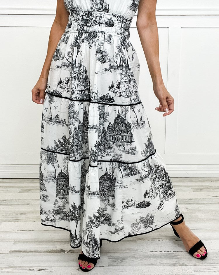 Ladies Floral Long Sleeve Maxi Dress