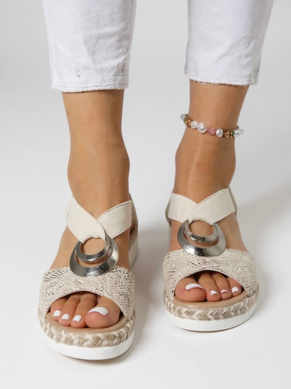 Green Comfortable Womens Flat Sandals - VibreMode