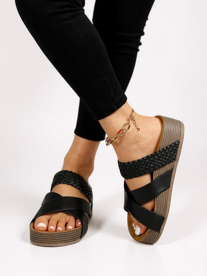 Women's Woven Platform Sandals Cushioned - VibreMode