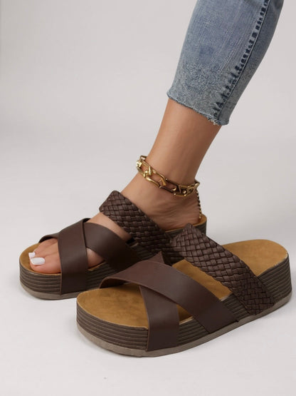 Women's Woven Platform Sandals Cushioned