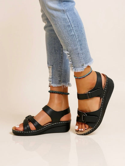 Maren Women's Wedge Sandals Cushioned Adjustable - VibreMode