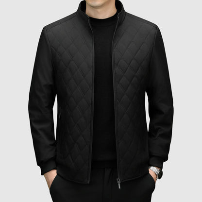 Roberto Russo Men's Insulated Jacket Poly-Blend Zipper Black - VibreMode