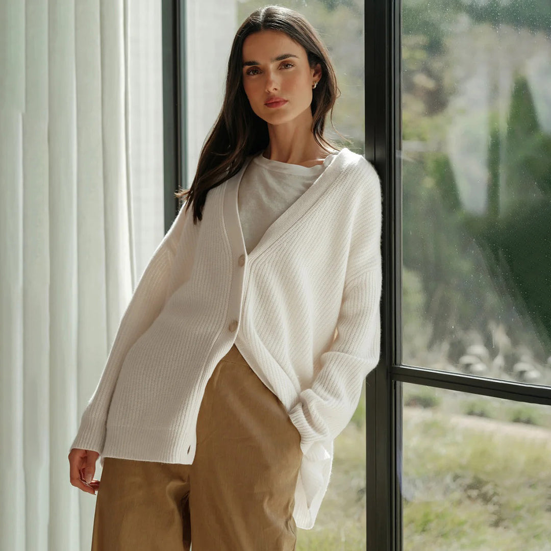 Soft Spacious Cashmere Sweater Cardigan