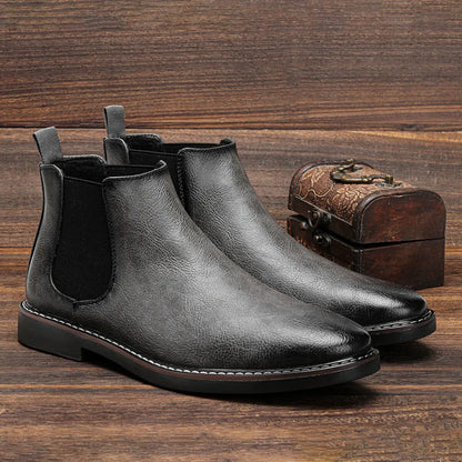 Men's Chelsea Boots Ankle Leather Classic Black