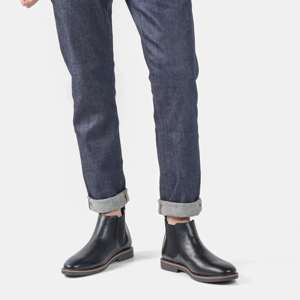 Men's Chelsea Boots Ankle Leather Classic Black