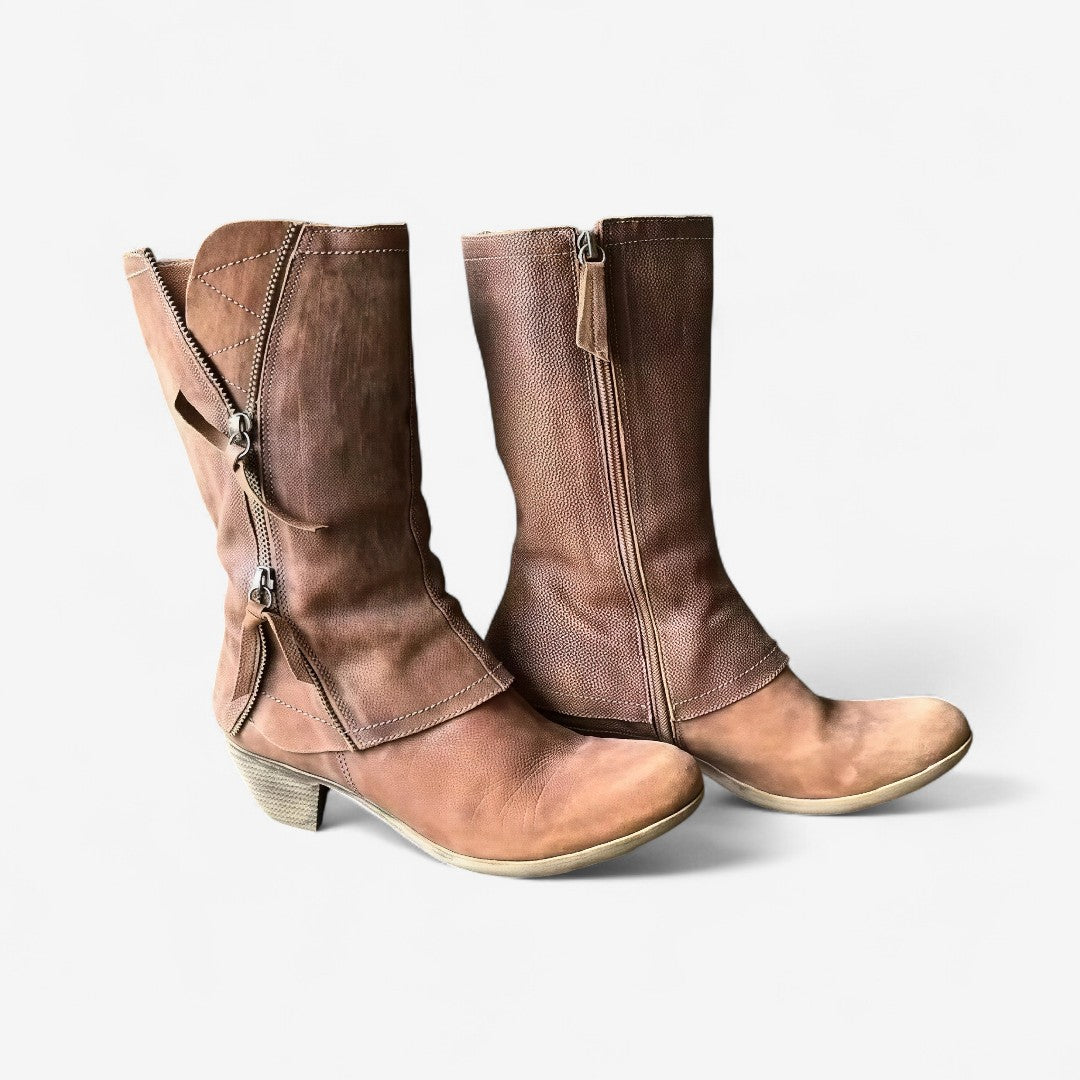 Women's Boots Side Zip Seam Detailing - VibreMode