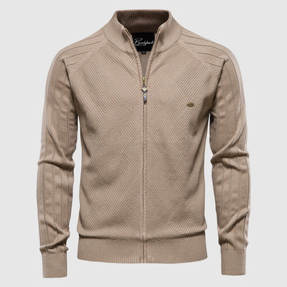 Men's Turtleneck Cardigan Sweater Zipper Front - VibreMode