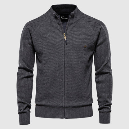 Men's Zipper Cardigan Turtleneck Sweater