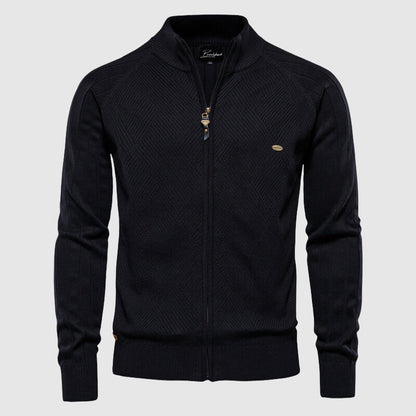Men's Turtleneck Cardigan Sweater Zipper Front