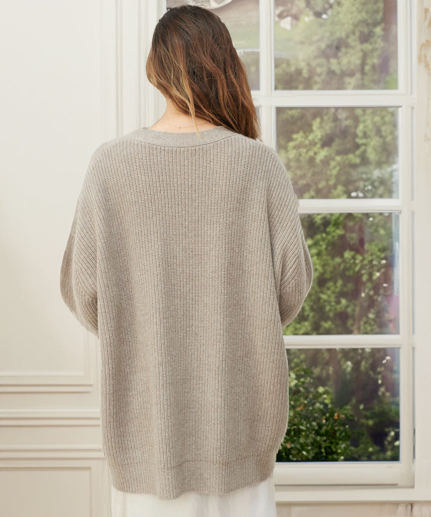 Women's Oversized Cardigan Ribbed Knit Comfortable
