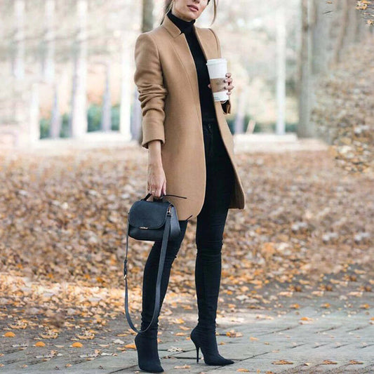 Ladies Elegant Spring Long Trench Coat - VibreMode