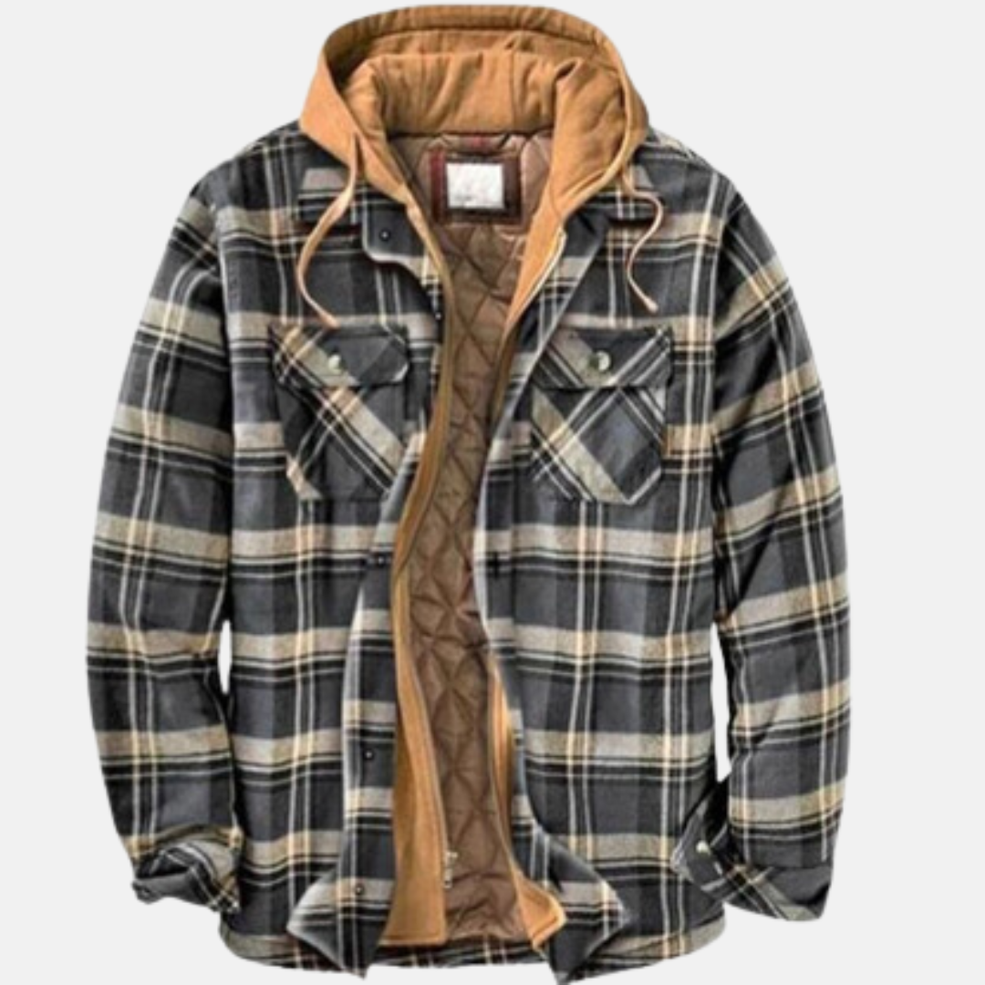 Men's Quilted Flannel Jacket Shirt