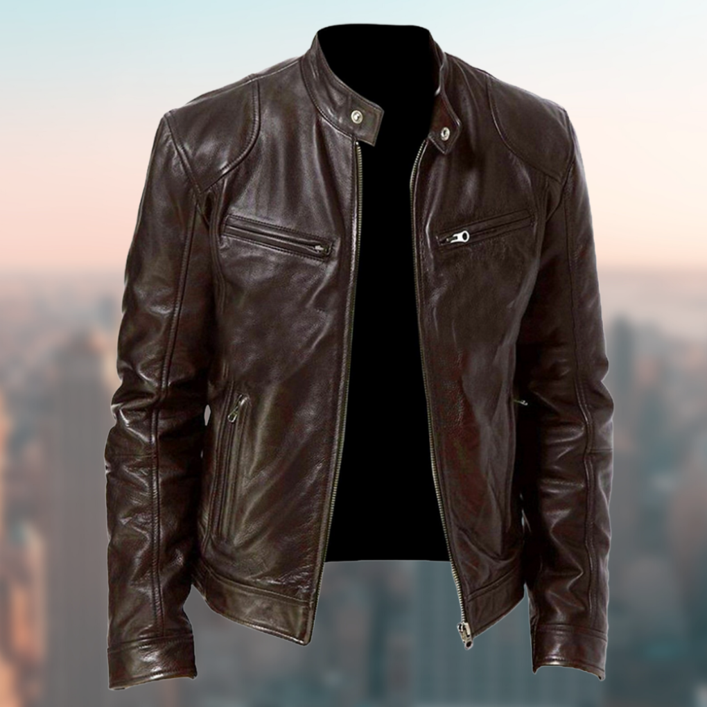 Men's Leather Jacket Timeless Classic Brown
