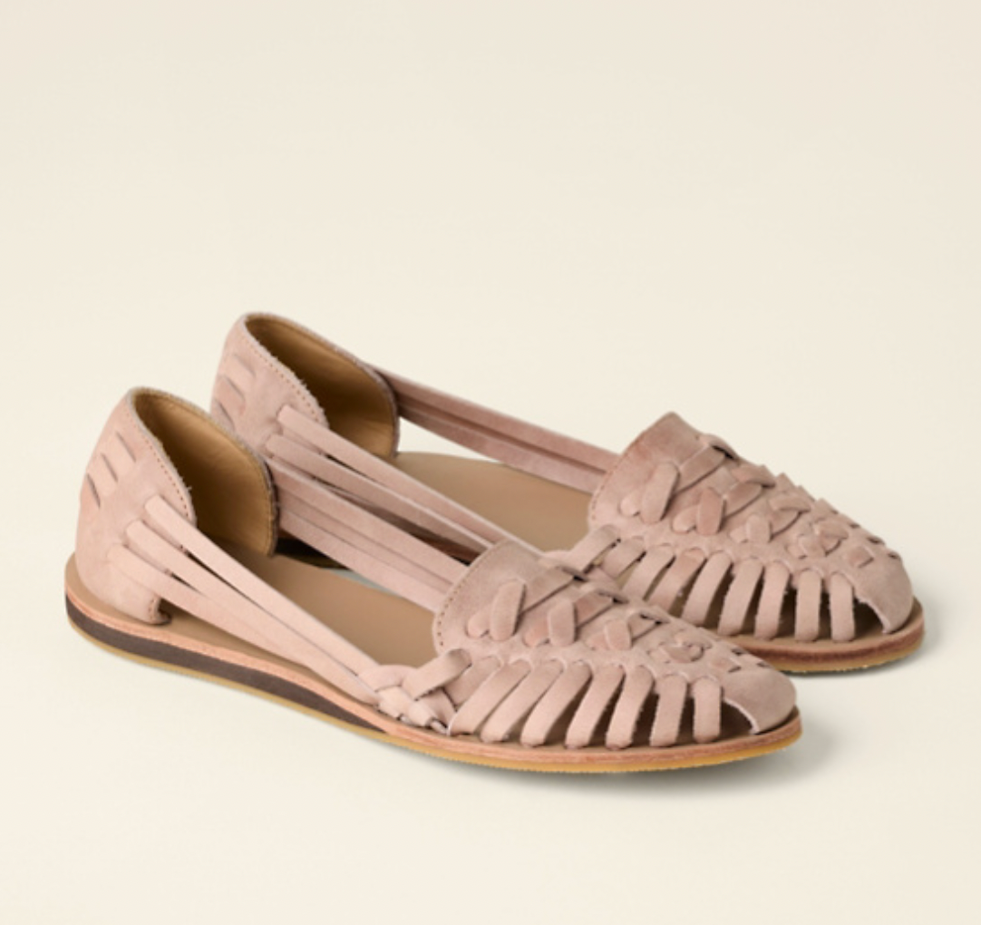 Women's Woven Flat Sandals Buckle Brown