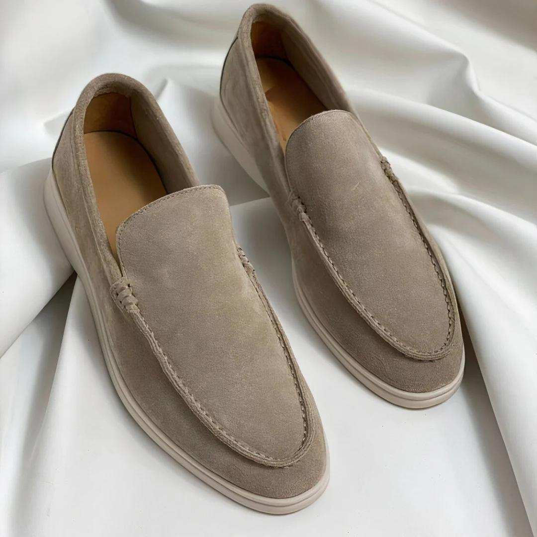 Men's Slip-On Loafers Leather Casual Brown